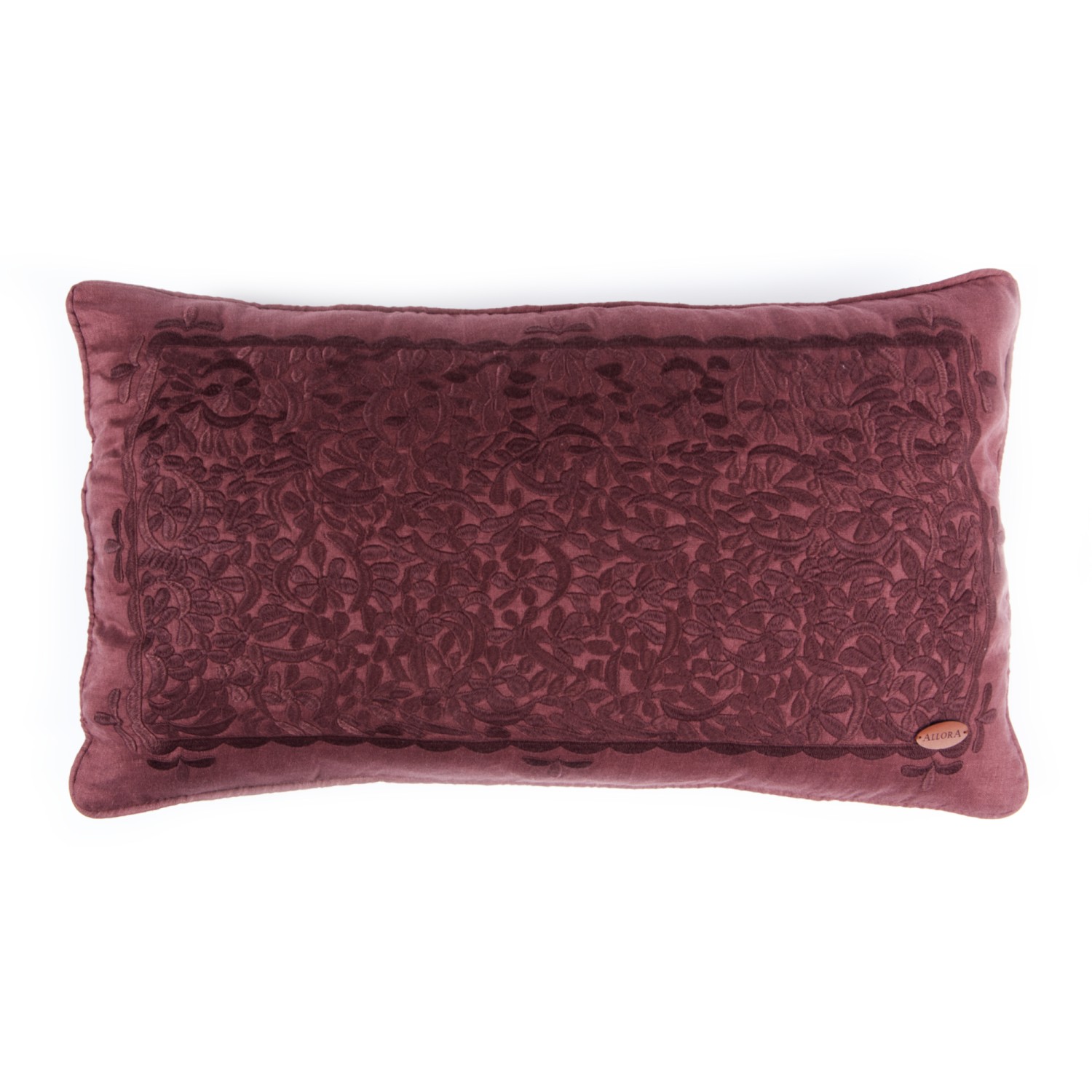 Orman Nakış Desenli Dikdörtgen Keten Kırlent Kılıfı