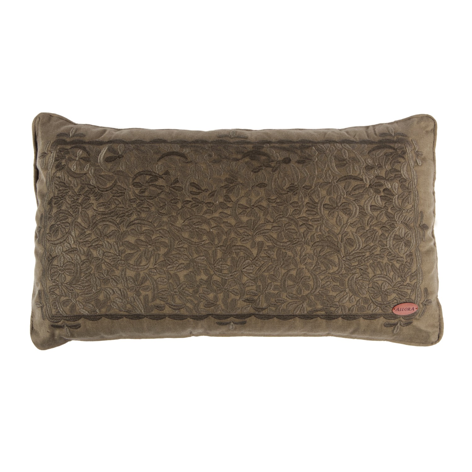 Orman Nakış Desenli Dikdörtgen Keten Kırlent Kılıfı