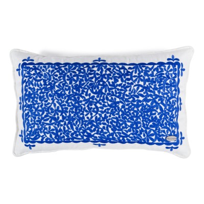 Bodrum Orman Nakışlı Dikdörtgen Keten Kırlent Kılıfı