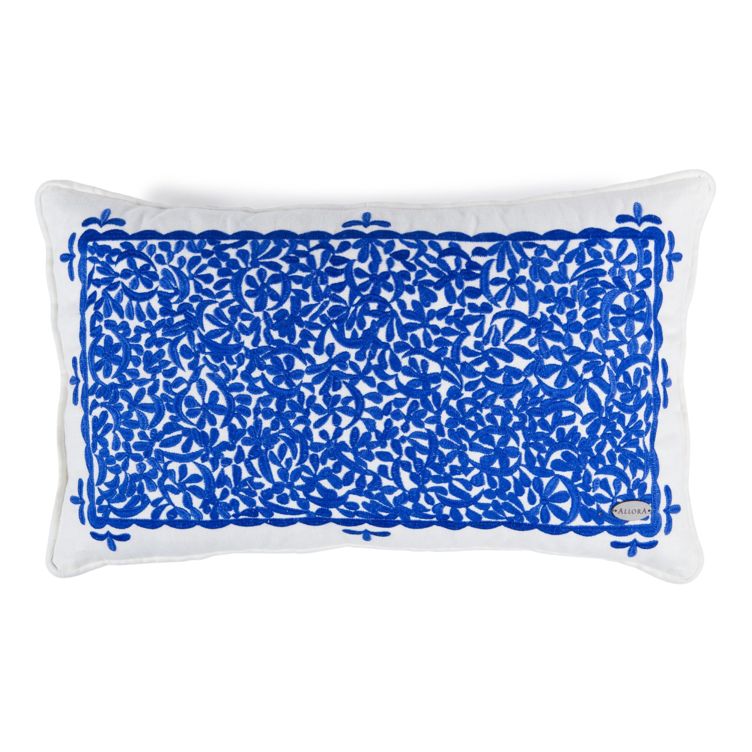 Bodrum Orman Nakışlı Dikdörtgen Keten Kırlent Kılıfı