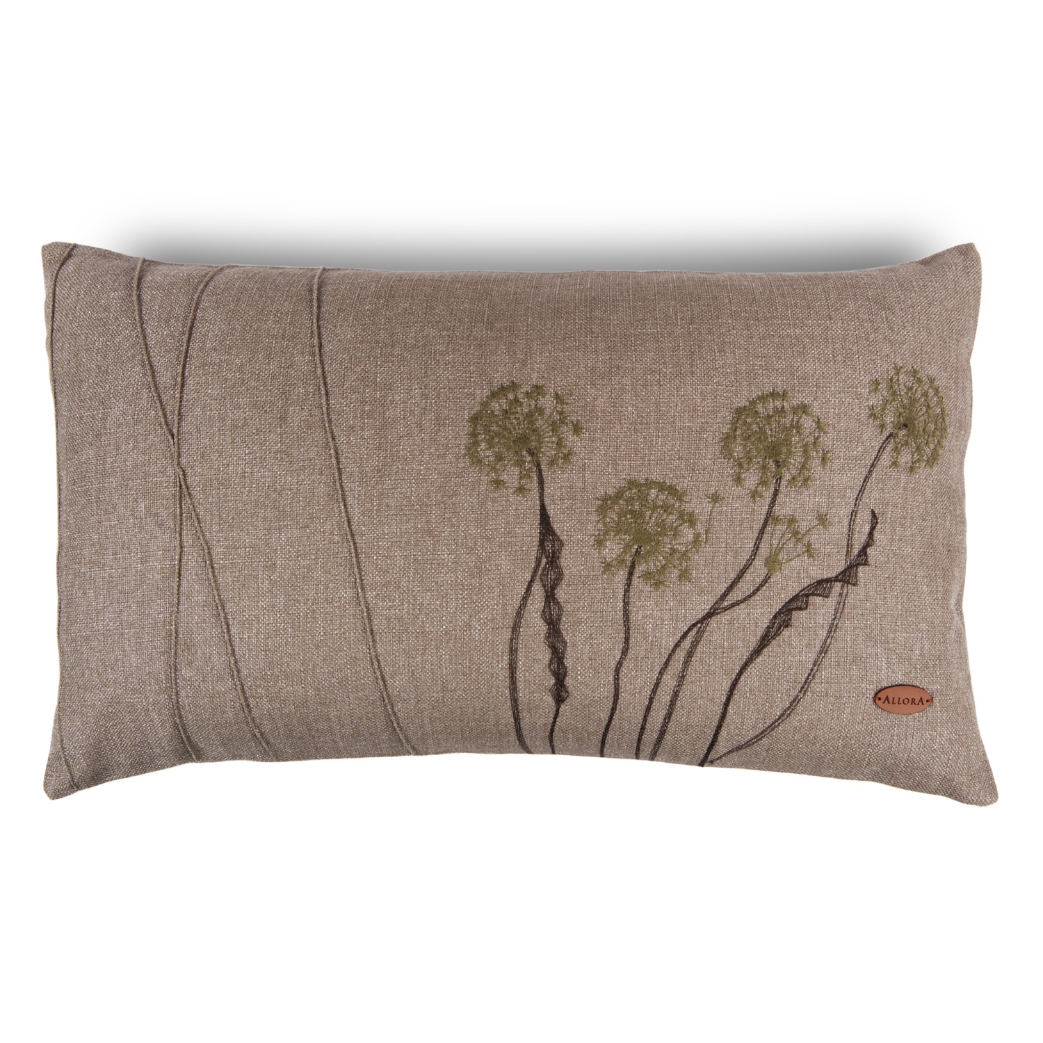 Karahindiba Nakış Ve Nervür Çalışmalı Dikdörtgen Kırlent Kılıfı