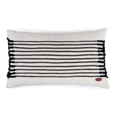 Püskül Şerit Çalışmalı Dikdörtgen Kırlent Kılıfı