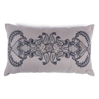 Şal Desen Nakışlı Metal Troklu Dikdörtgen Kırlent Kılıfı