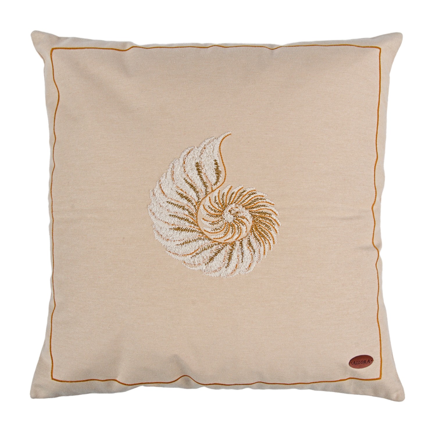 Deniz Kabuğu Havlu Desenli Kare Kırlent Kılıfı