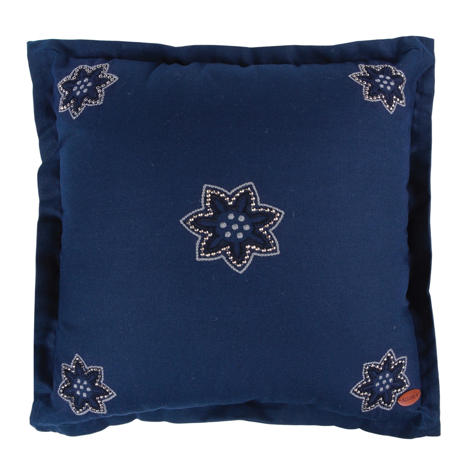 Çiçek Desen Nakışlı  Metal Troklu Kare Kırlent Kılıfı