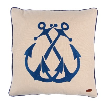 Marine Çapa Desen Kare Kırlent Kılıfı