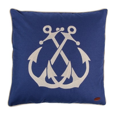 Marine Çapa Desen Kare Kırlent Kılıfı