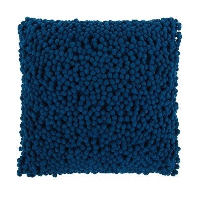 Yoğun Ponpon Detaylı El İşi Kare Kırlent Kılıfı