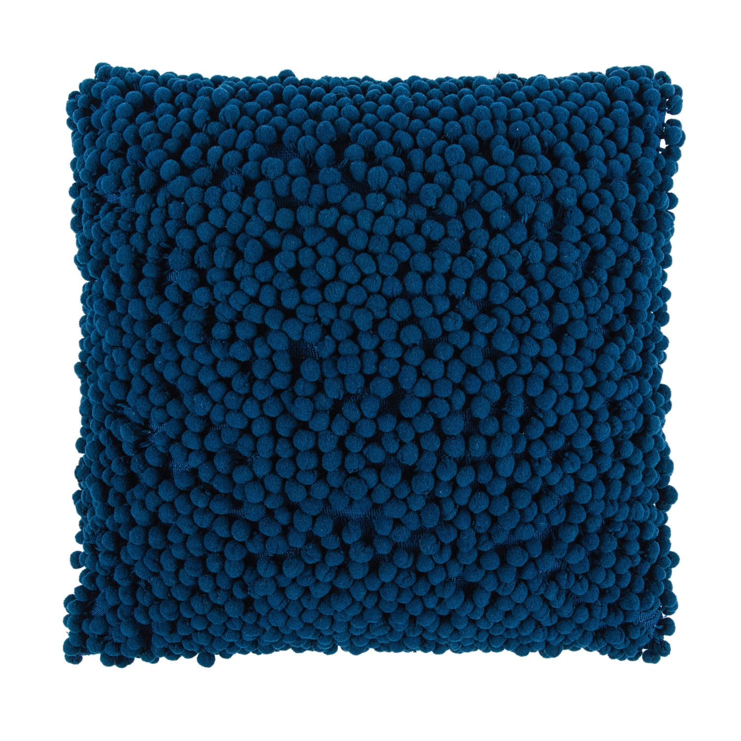 Yoğun Ponpon Detaylı El İşi Kare Kırlent Kılıfı