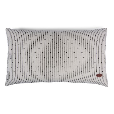 Keten Mat Pul Nakışlı Dikdörtgen Kırlent Kılıfı