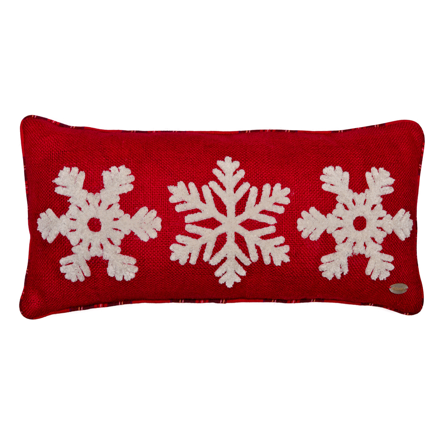 Yılbaşı Temalı Kar Tanesi Havlu Nakışlı Dikdörtgen Kırlent Kılıfı