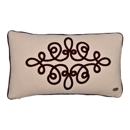 Bordo Lase Nakışlı Dikdörtgen Kırlent Kılıfı