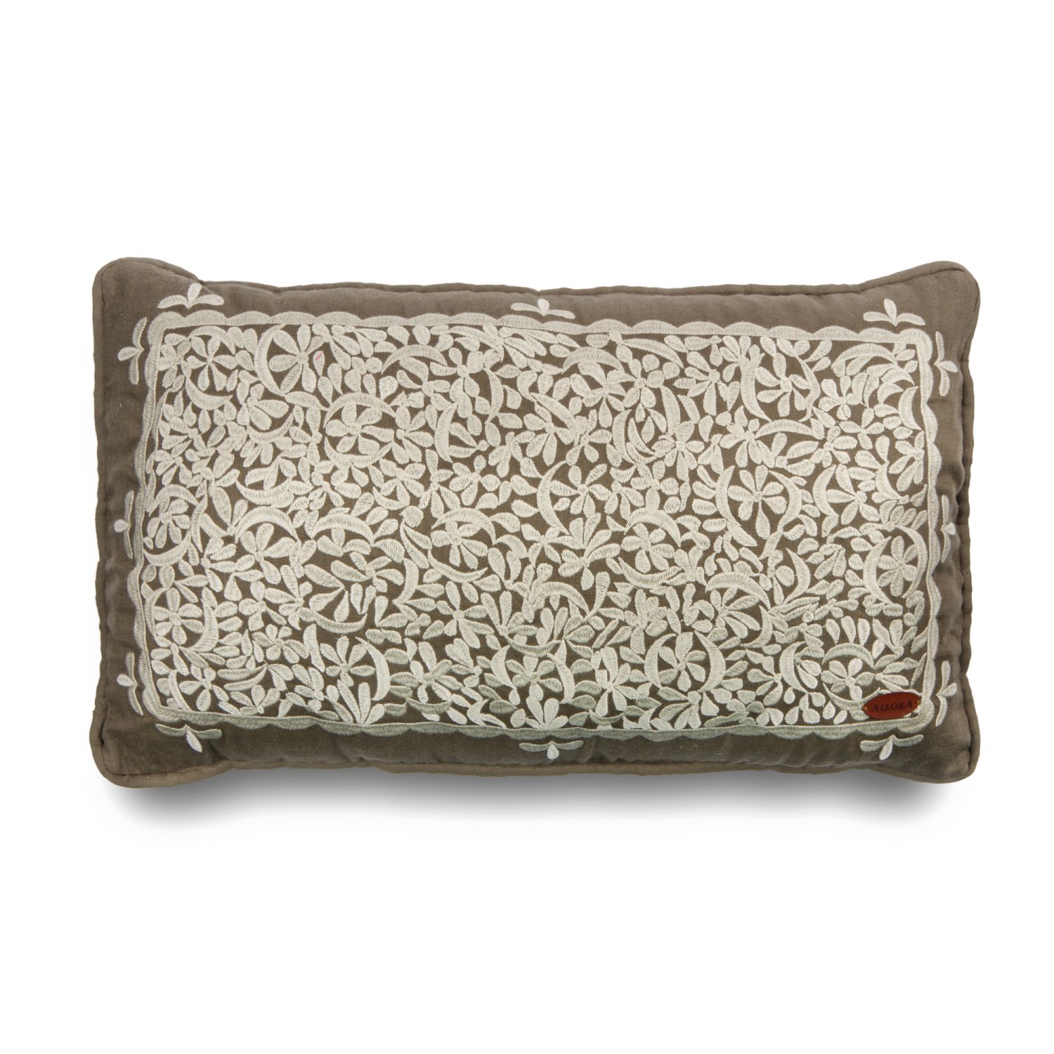 Orman Nakış Desenli Dikdörtgen Keten Kırlent Kılıfı