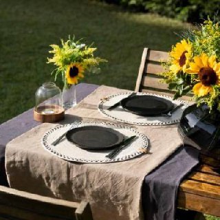 Dekoratif Troklu Natural El İşi Nakışlı Supla