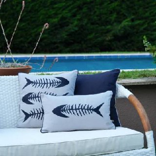 Allora Home Marine Kılçık Nakışlı Ve Kenarı Biyeli 3'lü Kırlent Kılıf Set